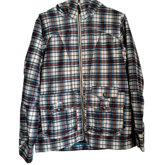 BURTON DRYRIDE multi plaid check SNOWBOARD ski jacket coat sport coastal lady M - Picture 4 of 13